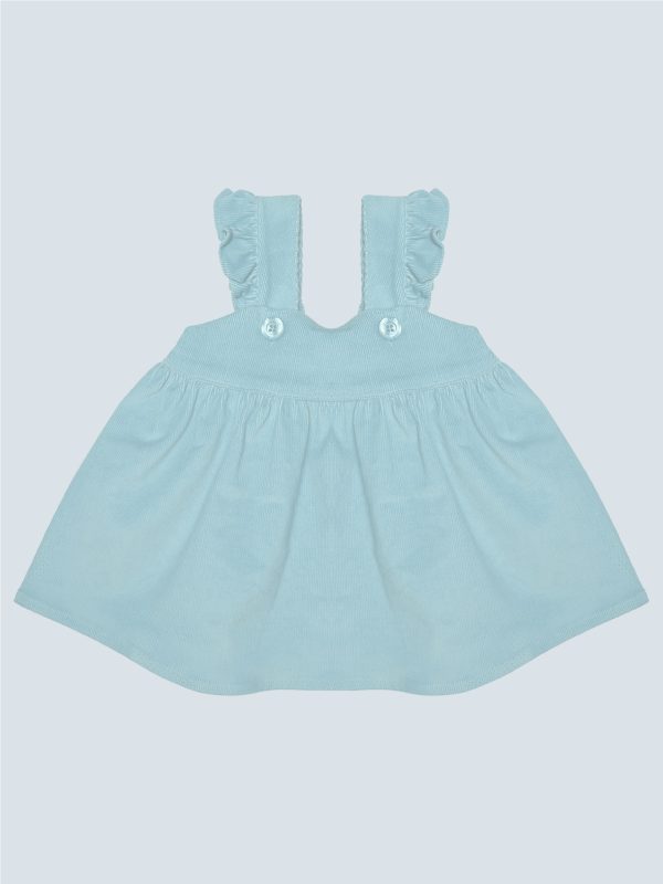 Robe salopette pour bébé fille en velours côtelé 100% coton