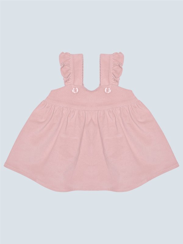 Robe salopette pour bébé fille en velours côtelé 100% coton