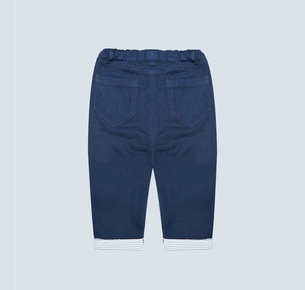 Pantalon bleu marine en toile – Image 2