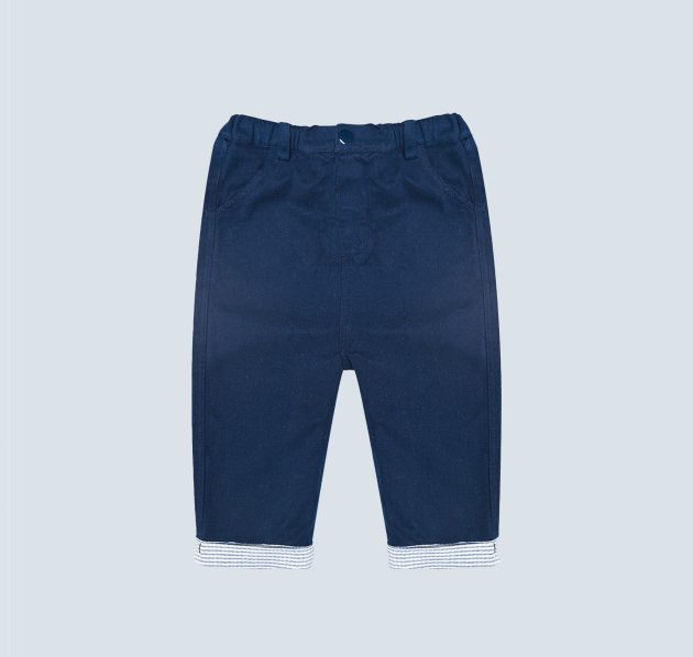 Pantalon bleu marine en toile