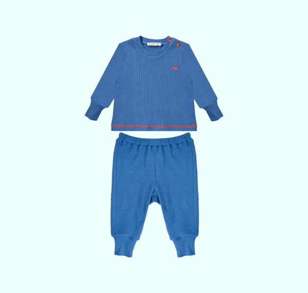 Ensemble pyjama pour bébé en 100% coton bleu