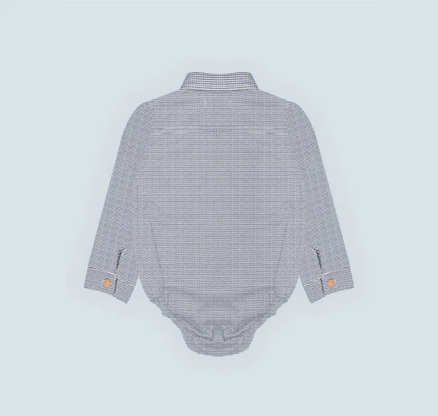 Chemise pour garçon en petits carreaux bleu – Image 3