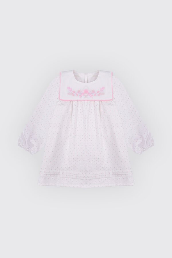 Robe à petit points rose pour bébé fille
