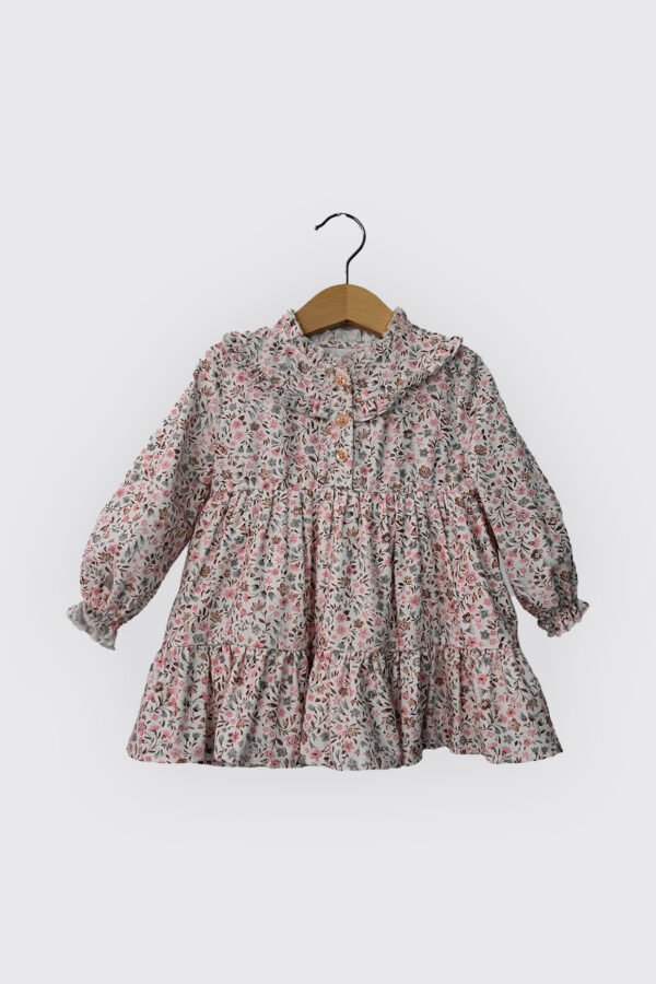 Robe en tissu imprimé 100% coton à col volonté