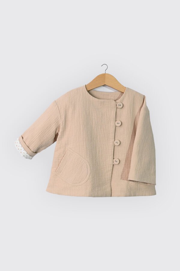 Veste effet matelassé  avec doublure imprimé 100% coton organique