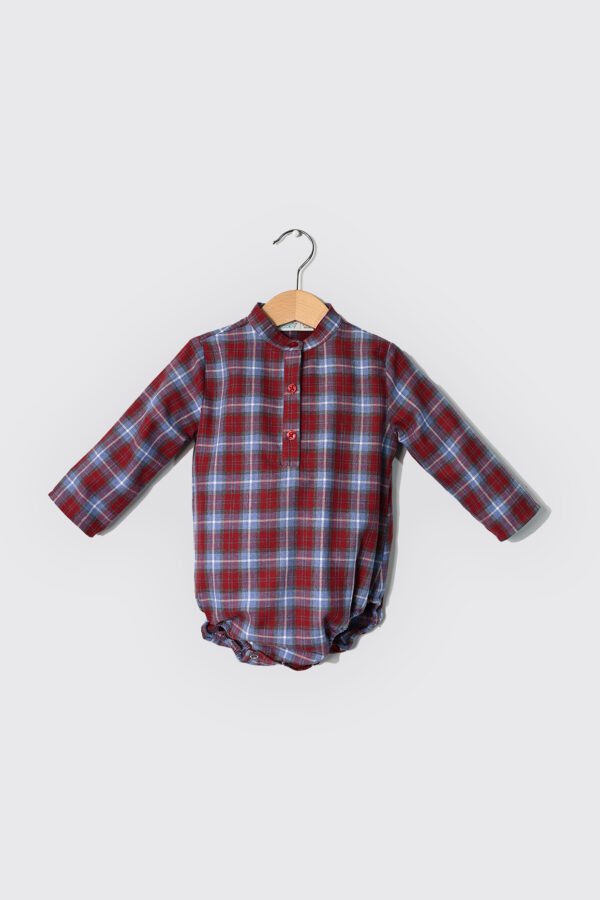 Chemise body  col chemisier en tissu à carreau