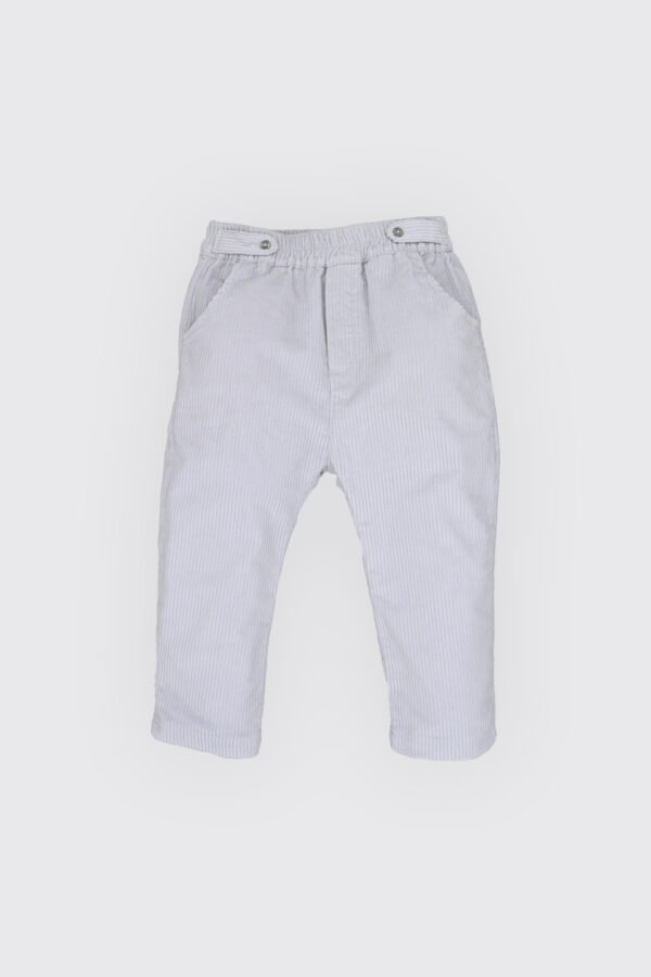 Pantalon en velours côtelé à ceinture volantée