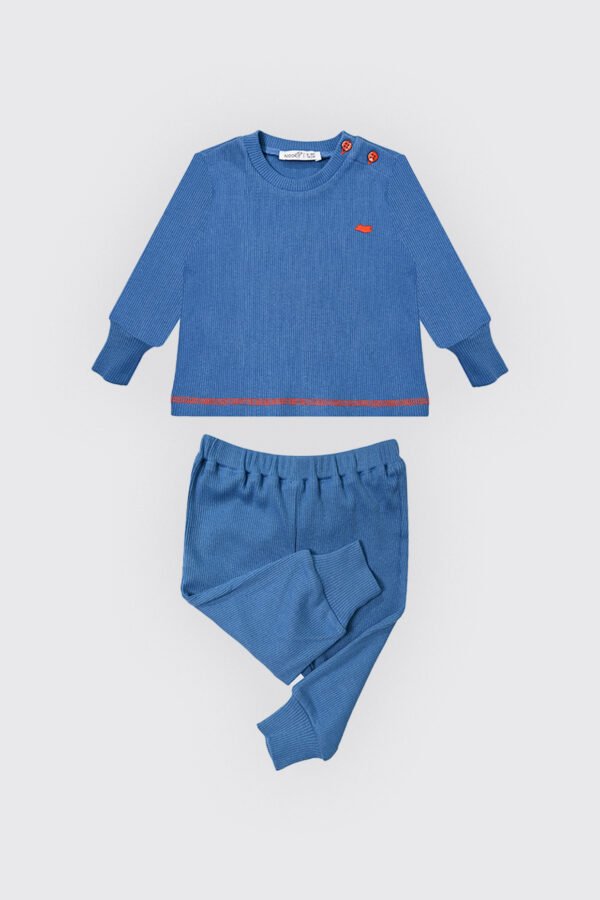 Ensemble pyjama pour bébé en 100% coton bleu