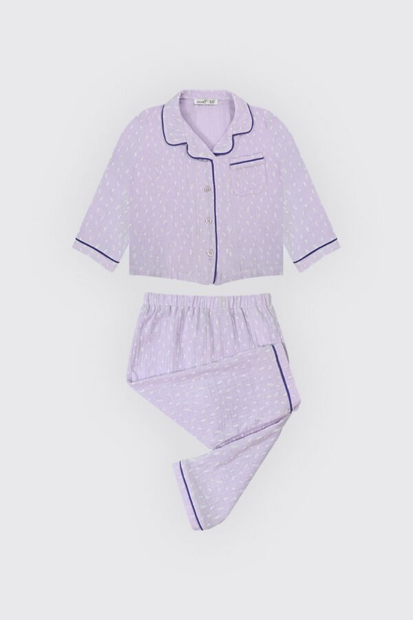 Ensemble pyjama en double gaze à motif