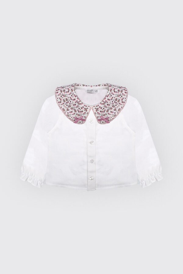 Chemise bébé fille avec col large