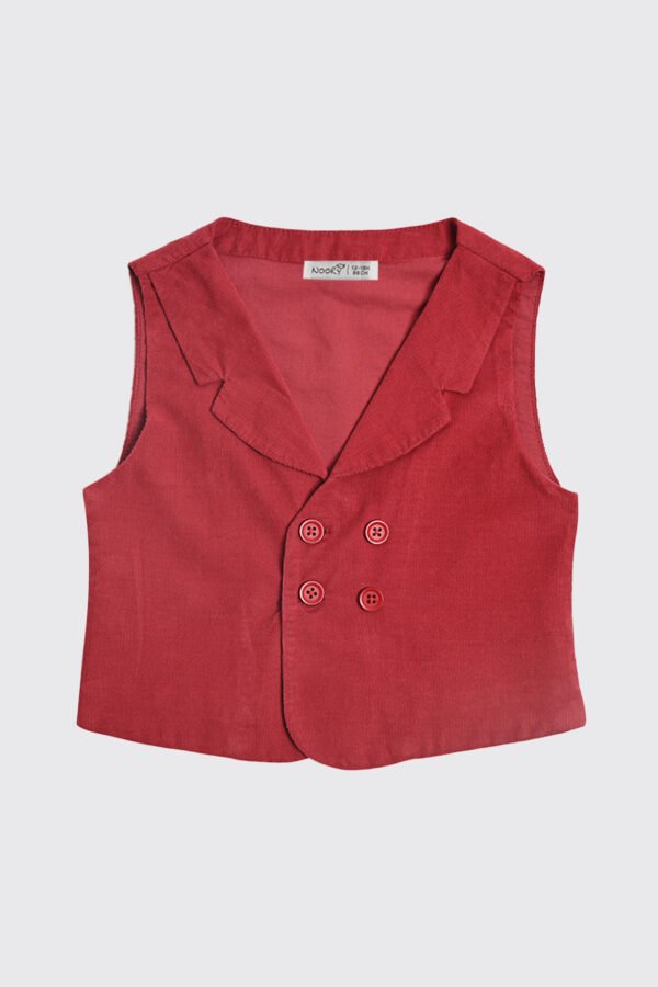 Gilet cérémonie en velours côtelé Rouge Grenat