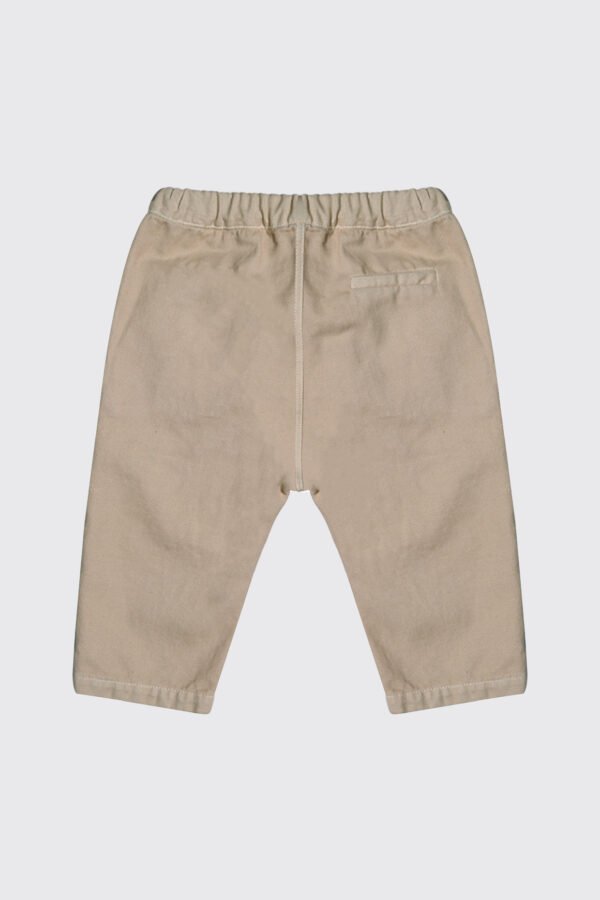 Pantalon en tissu 100 % coton beige – Image 3