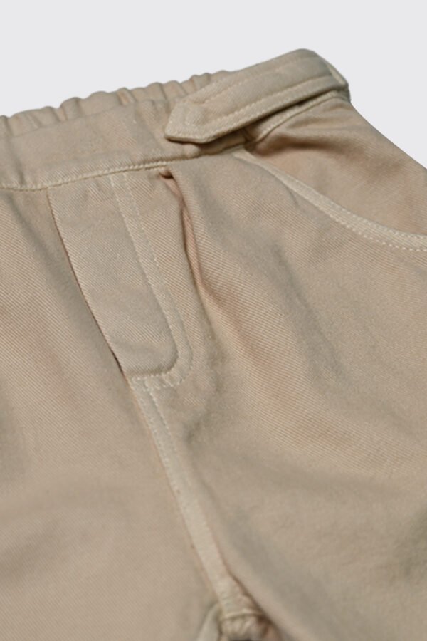 Pantalon en tissu 100 % coton beige – Image 2