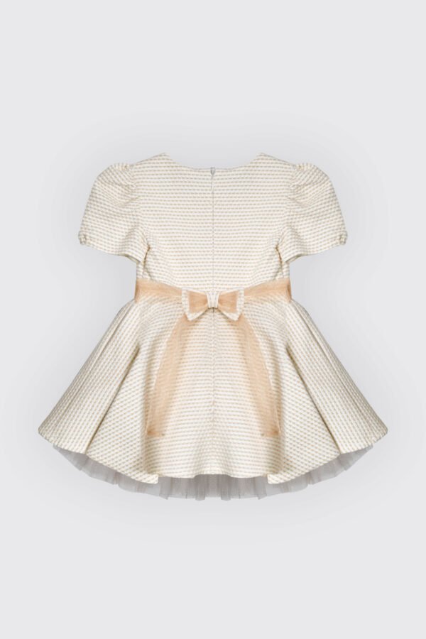 Robe de cérémonie en piqué beige – Image 3