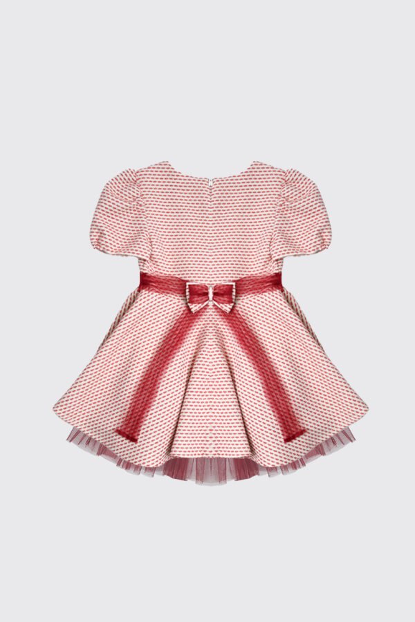 Robe de cérémonie en piqué rouge – Image 3