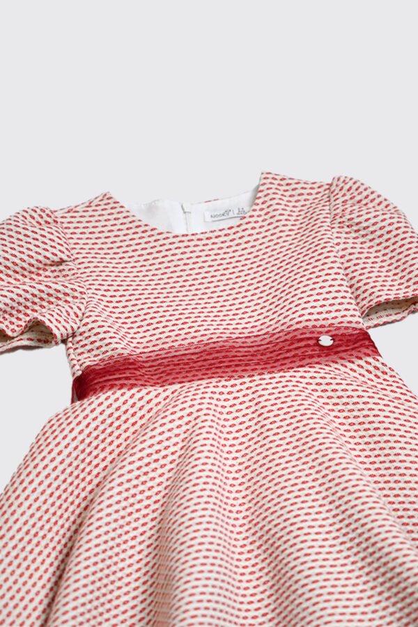Robe de cérémonie en piqué rouge – Image 2
