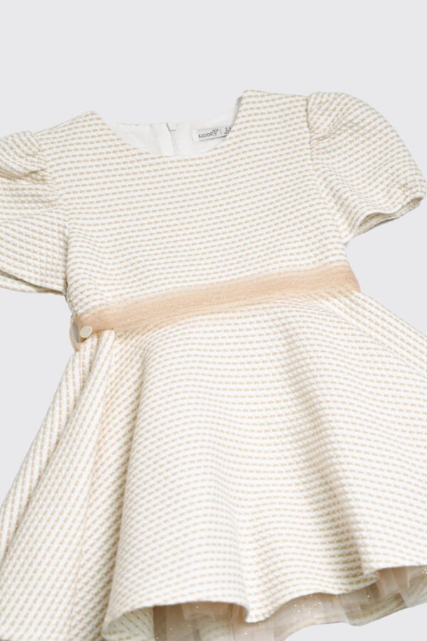 Robe de cérémonie en piqué beige – Image 2