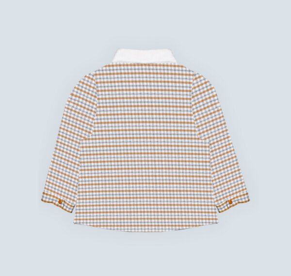 Chemise garçon à carreaux jaune moutarde – Image 3