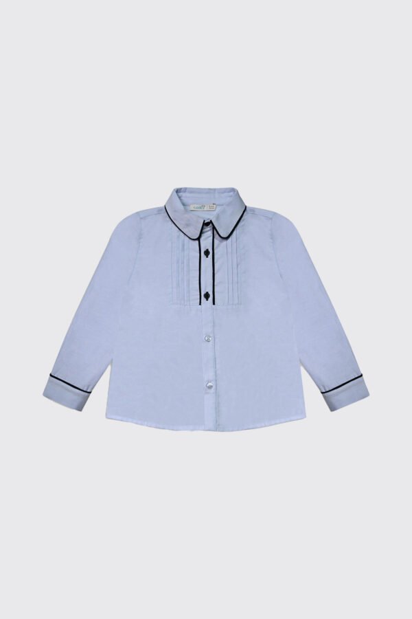 Chemise à col chemisier en oxford avec liseré