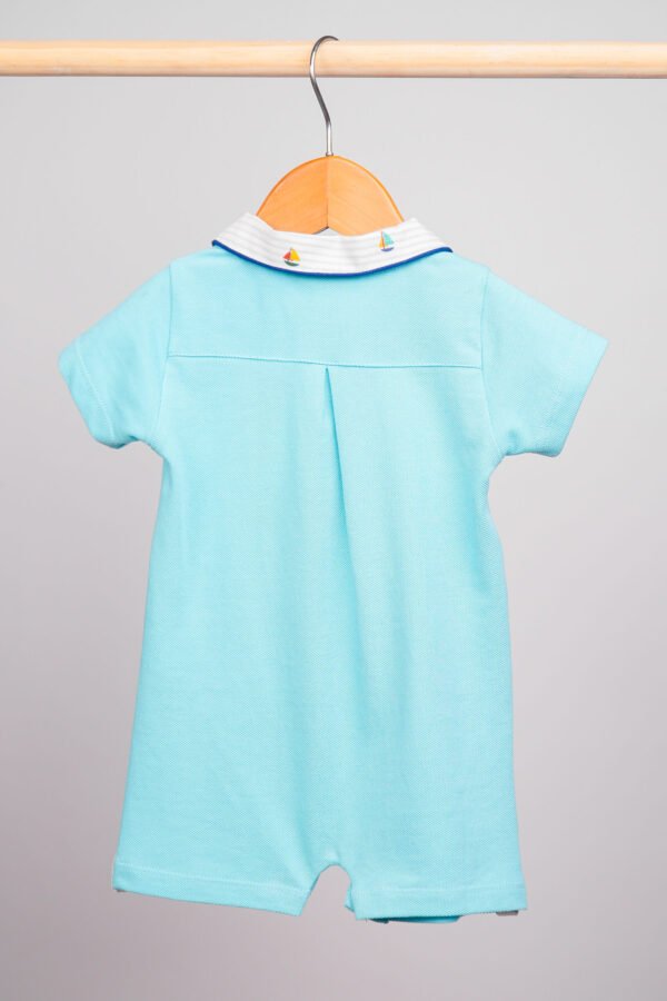 Combinaison short turquoise pour bébé garçon – Image 5