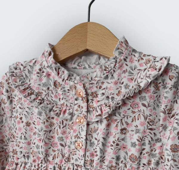 Robe en tissu imprimé 100% coton à col volonté – Image 2