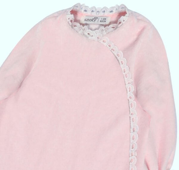 Pack dort bien rose grenouillère, moufles & Bonnet – Image 2