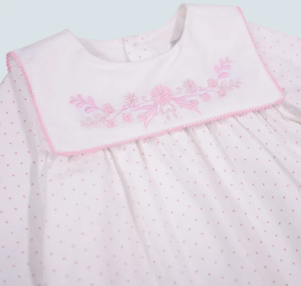 Robe à petit points rose pour bébé fille – Image 2