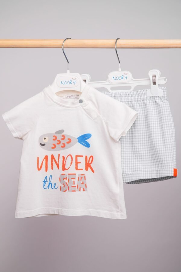 Ensemble T-shirt et short vichy pour bébé garçon 100% coton