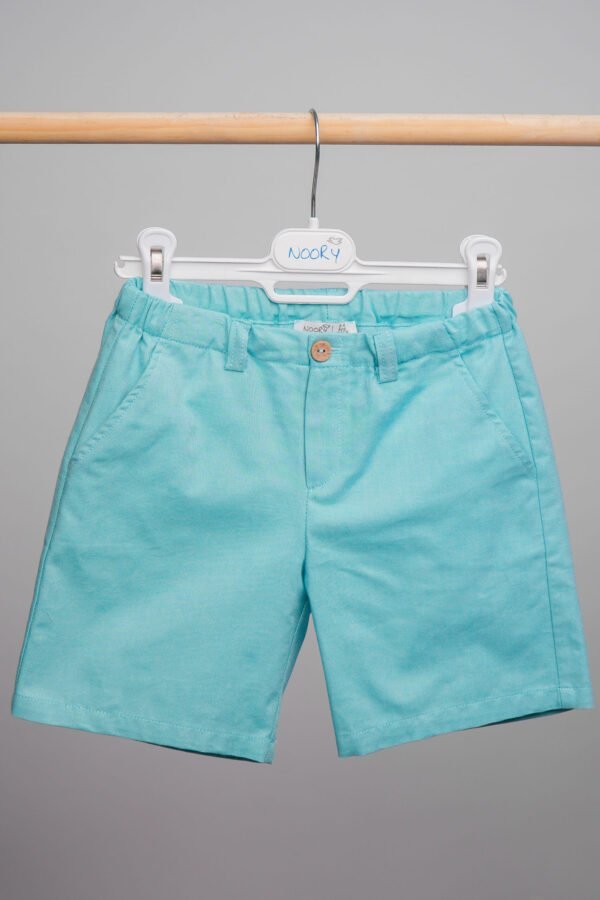 Short vert pour garçon 100 % coton