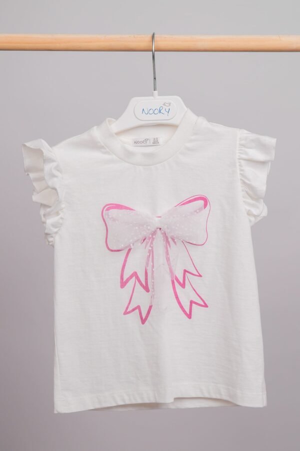 T-shirt pour filles avec manches volantées