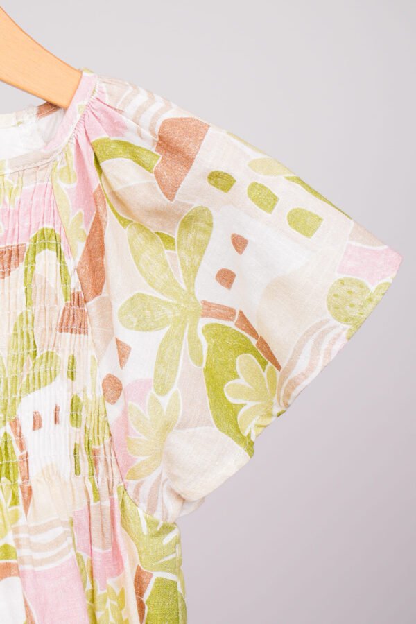 Robe avec manches papillon et son haut smocké délicat – Image 3