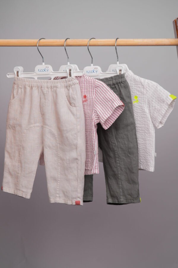 Pantalon en lin beige pour bébé garçon – Image 4