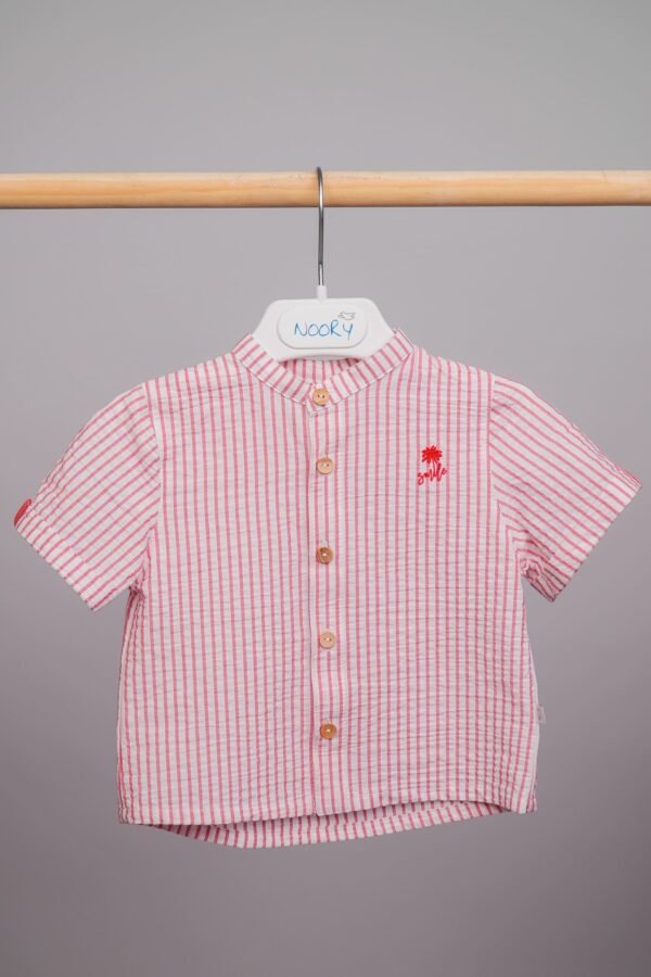 chemise pour bébé garçon demi-manches rayé rouge