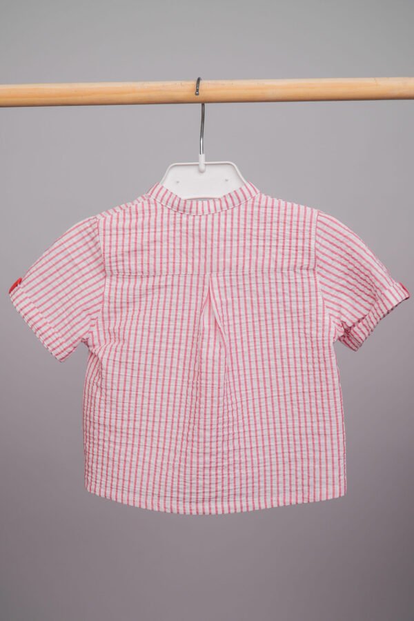 chemise pour bébé garçon demi-manches rayé rouge – Image 2