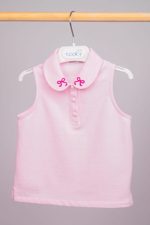 Ensemble pour fille en piqué rose 100 % coton – Image 3
