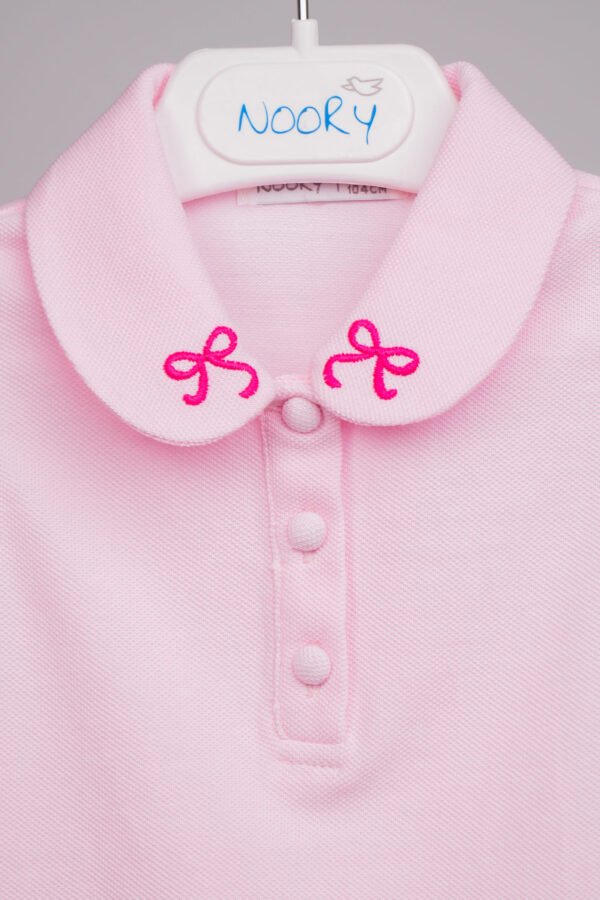 Ensemble pour fille en piqué rose 100 % coton – Image 4