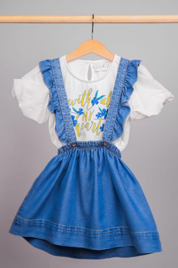 T-shirt pour filles 100% coton avec des manches ballons – Image 3