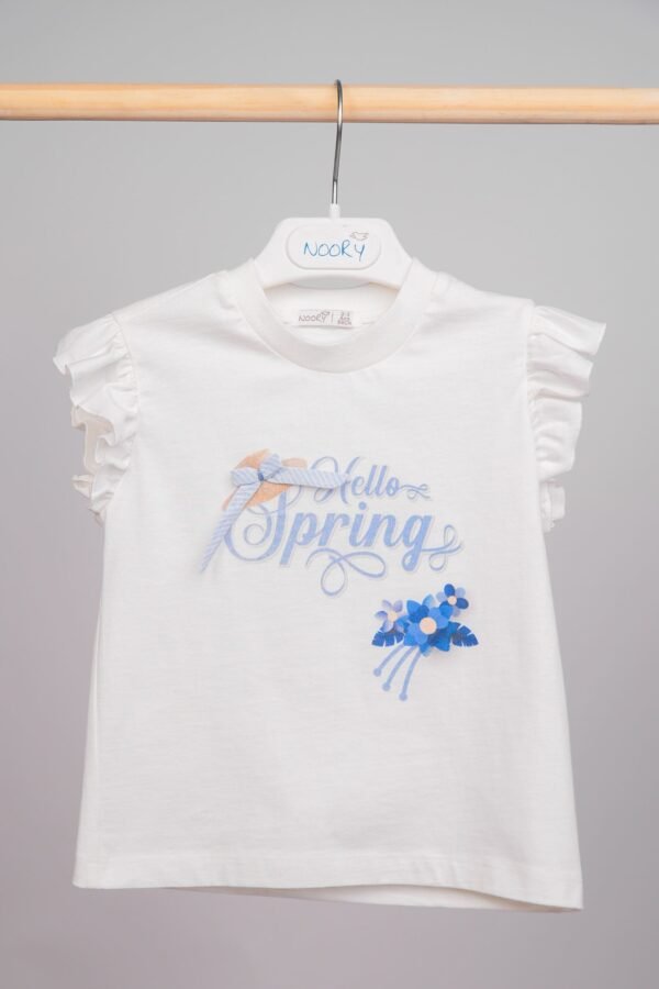 T-shirt pour filles avec manches volantées