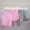Ensemble lin rose haut à volants & short ceinturé – Image 6