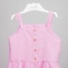 Ensemble lin rose haut à volants & short ceinturé – Image 2