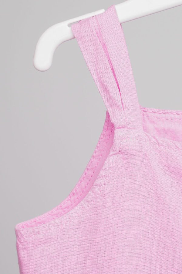 Ensemble lin rose haut à volants & short ceinturé – Image 5