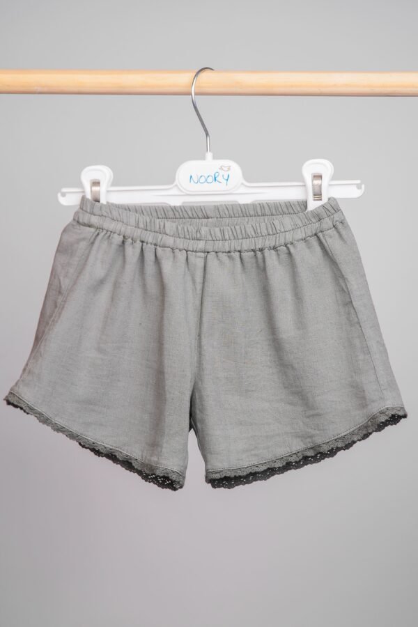 Ensemble lin kaki haut à volants & short ceinturé – Image 4