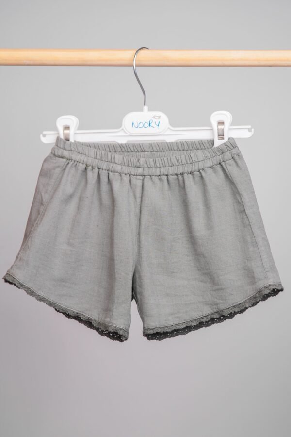 Ensemble lin kaki haut à volants & short ceinturé – Image 4