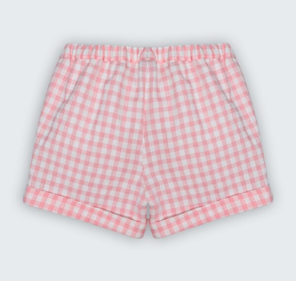 Short en vichy rose avec une broderie colombe – Image 3