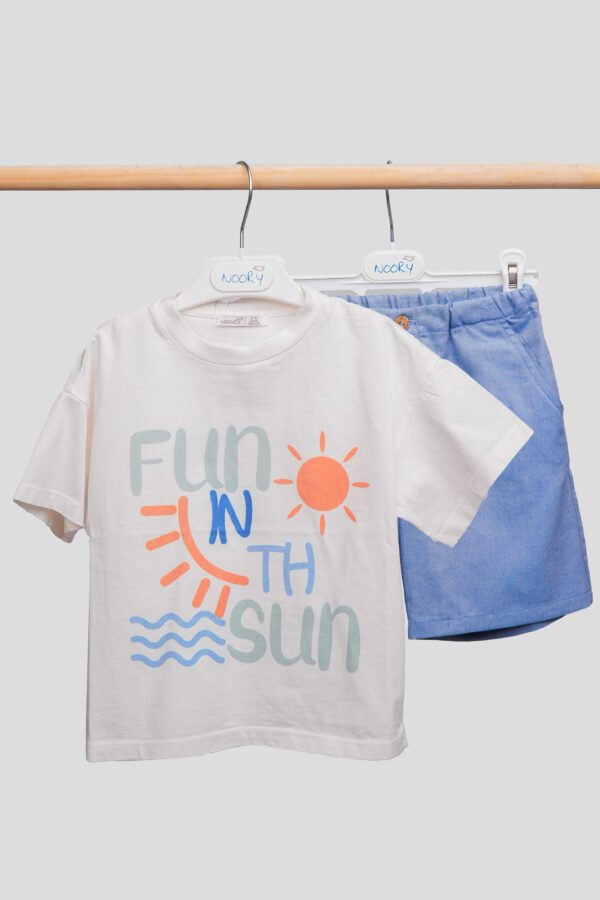 Short bleu pour garçon 100 % coton – Image 5