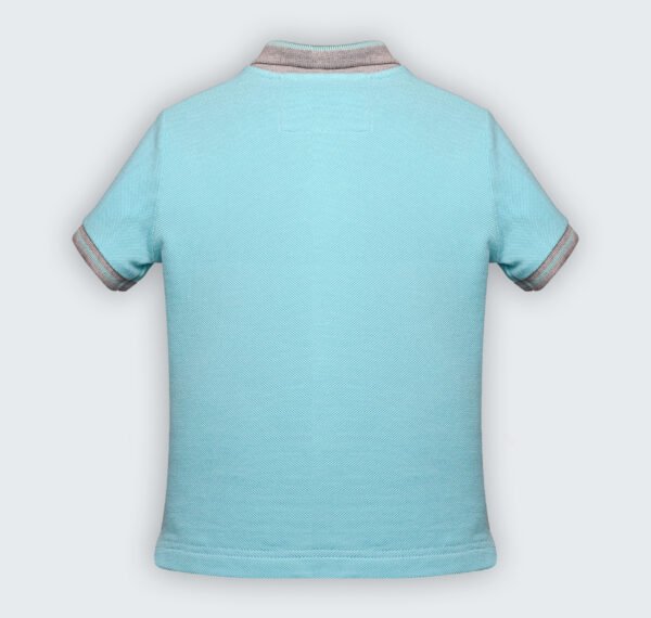 T-shirt polo en piqué 100% coton à col chemisier et broderie – Image 2