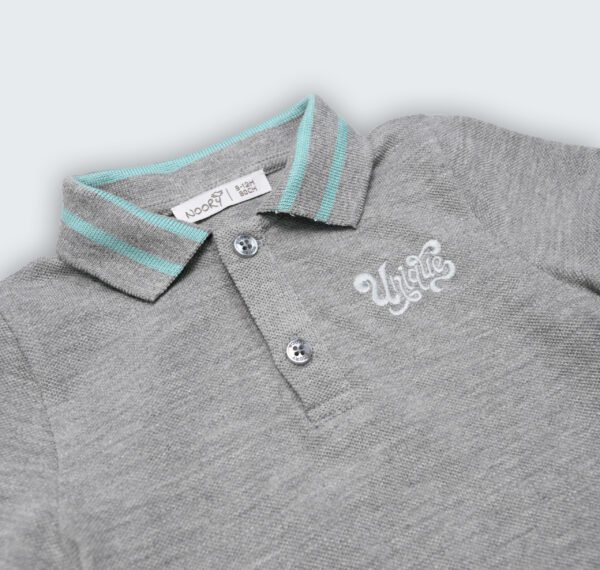 Polo body en piqué 100% coton à col chemisier et broderie – Image 2