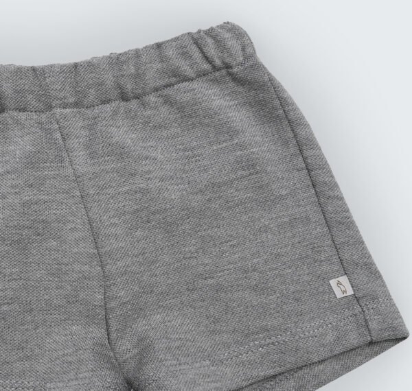 Short gris en piqué 100% coton – Image 2