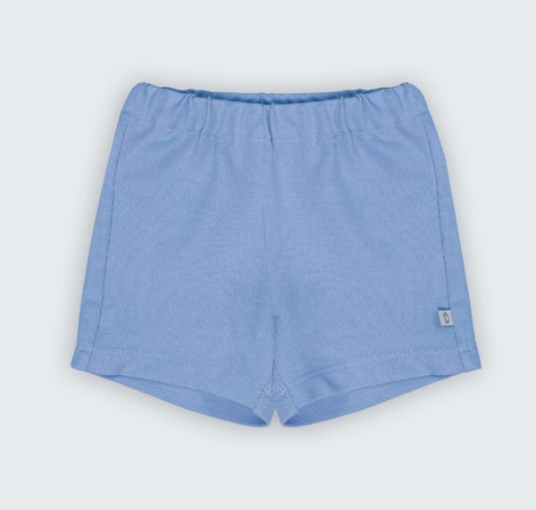 Short Bleu en piqué 100% coton