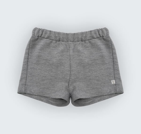 Short gris en piqué 100% coton